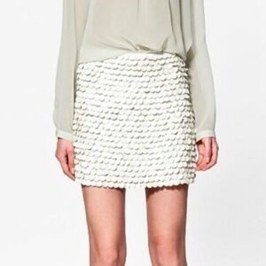 Leather Paillette Skirt | Zara